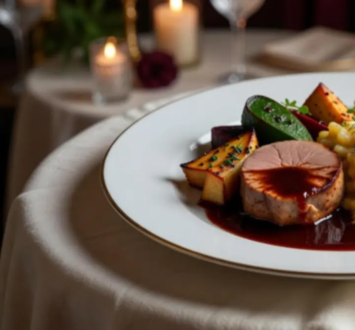 Gourmet magyar fogás elegáns tálalással a Royal Meeting Hub asztalán