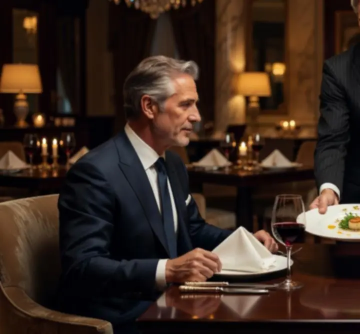 Látványos asztali tálalás a Royal Meeting Hub elegáns éttermében